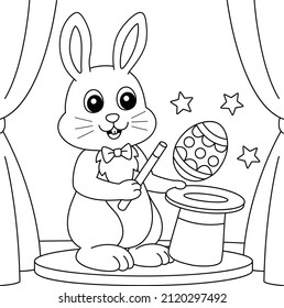 Eater Rabbit Magician Coloring Page for Kids