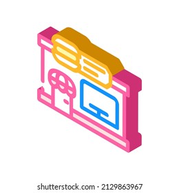 eatery building isometric icon vector. eatery building sign. isolated symbol illustration