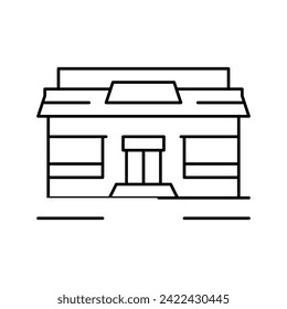 eatery cafeteria building line icon vector. eatery cafeteria building sign. isolated contour symbol black illustration