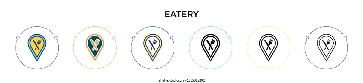 Jedes Icon in vollem, dünnen Linie, Umriss und Strich Stil. Vektorgrafik von zwei farbigen und schwarzen eatery Vektorgrafiken-Designs kann für mobile, ui, web-basierte
