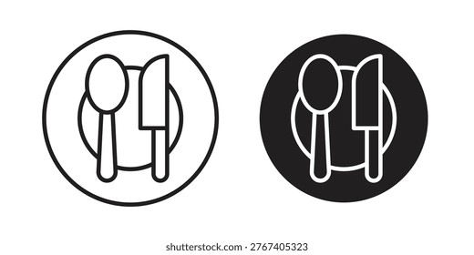Eatery icon for mobile application, button and website design.