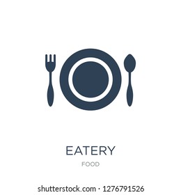 eatery icon vector on white background, eatery trendy filled icons from Food collection, eatery vector illustration