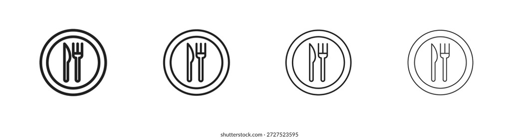 Iconos del comedor para el concepto móvil y el color del Diseño web editables