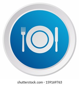 Eatery symbol (GRX btn metallic, blue version)