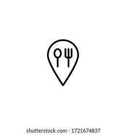 Eatery vector icon in linear, outline icon isolated on white background