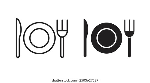 Eatery vector icon in solid and outline style