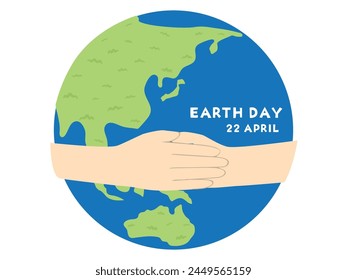 Eath day vector illustration. 
hands hugging the earth.