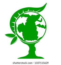 Eath planet icon in a tree. Vector illustration design