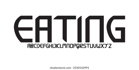 Eating, Abstract digital modern alphabet fonts. Typography technology electronic dance music future creative font. vector illustration
