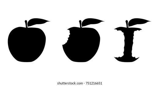 eating an apple vector illustration pictogram silhouette