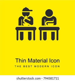 Eating bright yellow material minimal icon or logo design