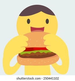 Eating burger