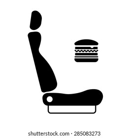 Eating In Car, Bus, Train, Plane Seat Icon