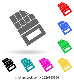 eating chocolate multi color style icon. Simple glyph, flat vector of bad habbits icons for ui and ux, website or mobile application