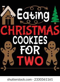 Eating christmas cookies for two EPS file for cutting machine. You can edit and print this vector art with EPS editor.