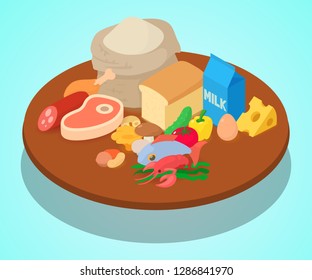 Eating concept banner. Isometric banner of eating vector concept for web, giftcard and postcard