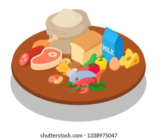 Eating concept banner. Isometric banner of eating vector concept for web, giftcard and postcard