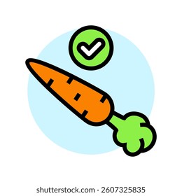 eating crunchy fruits vegetables color icon vector. eating crunchy fruits vegetables sign. isolated symbol illustration