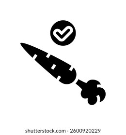 eating crunchy fruits vegetables glyph icon vector. eating crunchy fruits vegetables sign. isolated symbol illustration