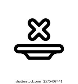 Eating disorder. Editable stroke vector icon.