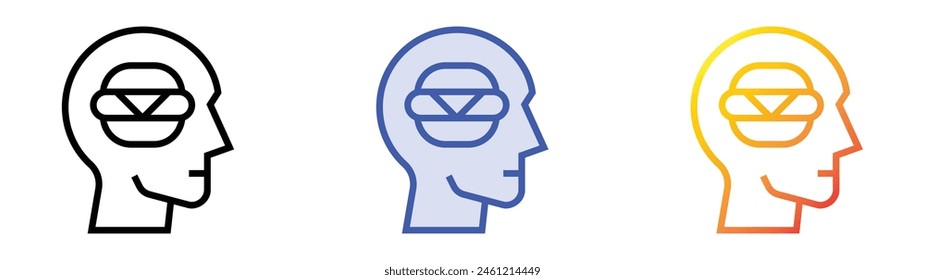 eating disorder icon. Linear, Blue Fill and Gradient Style Design Isolated On White Background
