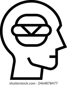 icono de trastorno alimentario. Diseño de estilo lineal delgado aislado sobre fondo blanco