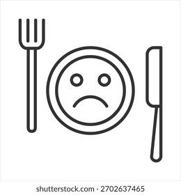 Ilustração do vetor do ícone de contorno de distúrbio alimentar