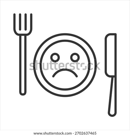 Eating Disorder Outline Icon Vector Illustration