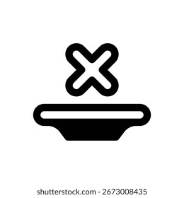 Trastorno alimentario. Icono de Vector de trazo delineado con detalles rellenos de negro.