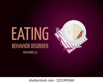 Trastorno de la comida. El plato se divide con un sándwich por la mitad y entre la diferencia de comida. 30 de noviembre