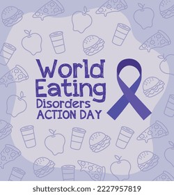 eating disorders day campaign with ribbon