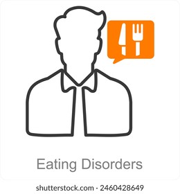 Eating Disorders and therapy icon concept