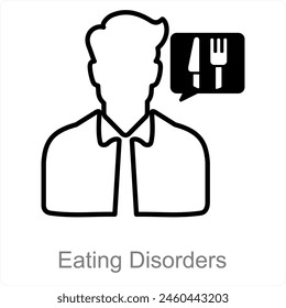 Eating Disorders and therapy icon concept