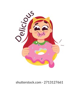 Essen Donuts Vektor flache Design-Illustrationen. 