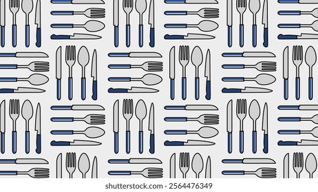 Eating and drinking utensils pattern background. Eating and drinking utensils illustration pattern. Eating and drinking utensils background. Perfect for fabrics, print, textile, wallpaper, and decor. 