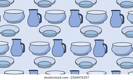 Eating and drinking utensils pattern background. Eating and drinking utensils illustration pattern. Eating and drinking utensils background. Perfect for fabrics, print, textile, wallpaper, and decor. 