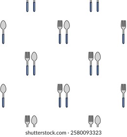 Eating and drinking utensils seamless pattern background. Eating and drinking utensils illustration. Eating and drinking utensils background. Perfect for fabrics, print, textile, wallpaper, decor.
