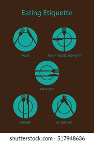 Eating Etiquette Vector Background