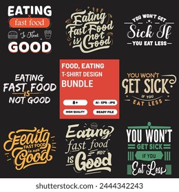 Eating Fast Food T-Shirt Design Bundle