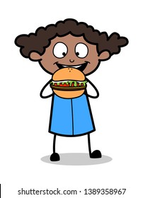 144 Black girl eating burger Stock Illustrations, Images & Vectors ...