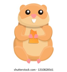 Eating hamster icon. Cartoon of eating hamster vector icon for web design isolated on white background