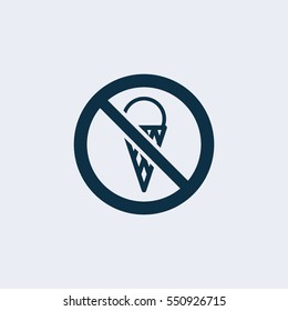 Eating ice cream not allowed sign