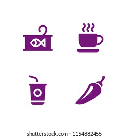 eating icon. 4 eating set with sugar, food and restaurant and pepper vector icons for web and mobile app