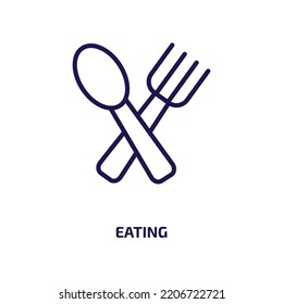 eating icon from activity and hobbies collection. Thin linear eating, eat, food outline icon isolated on white background. Line vector eating sign, symbol for web and mobile