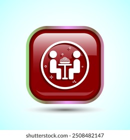 Eating Icon Button Design Illustration. Fork, Spoon, Restaurant icon