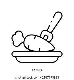 eating icon. Linear style sign isolated on white background. Vector illustration