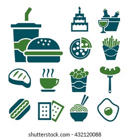 eating icon set