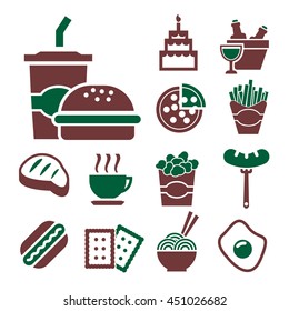 eating icon set