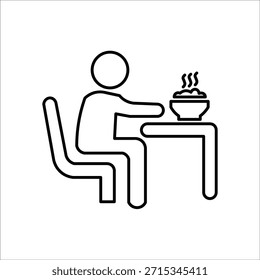 Iconos de comer. Ilustración vectorial de línea simple