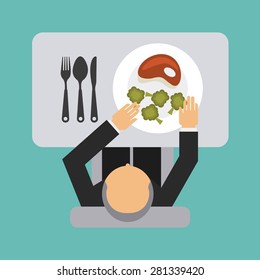 eating man design, vector illustration eps10 graphic 